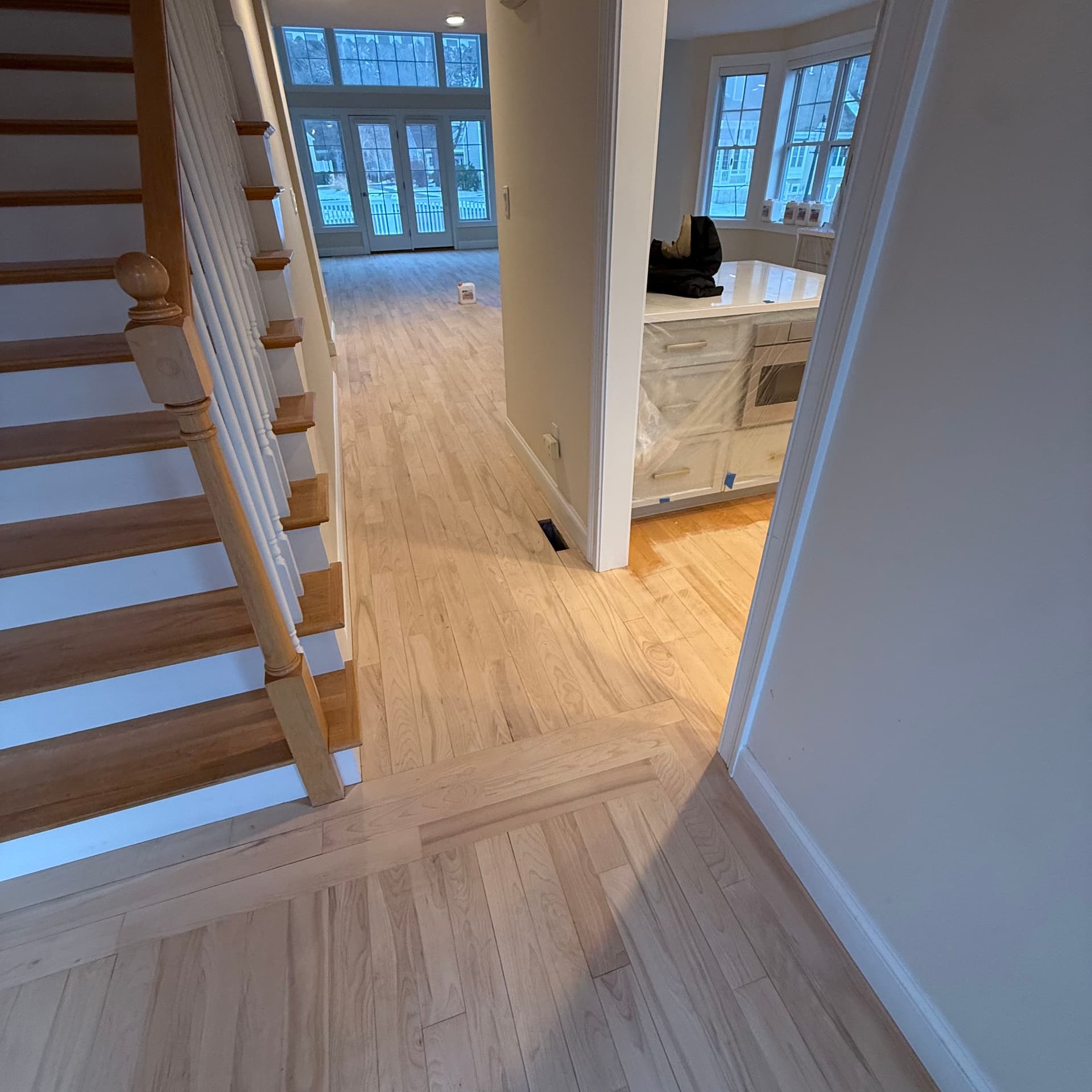 Light Hardwood Floor Refinishing Project