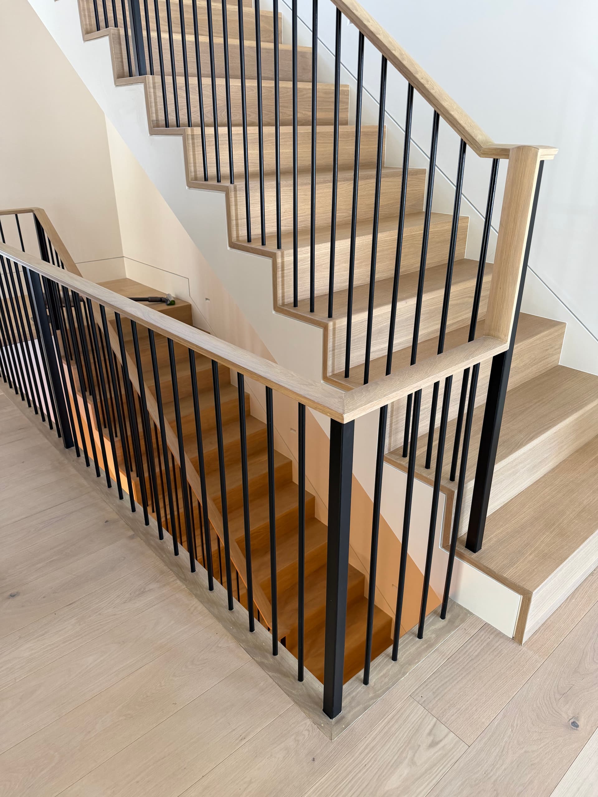 Gallery photos for Seamless Stairway Upgrade with Wood and Metal Elegance: Image #2
